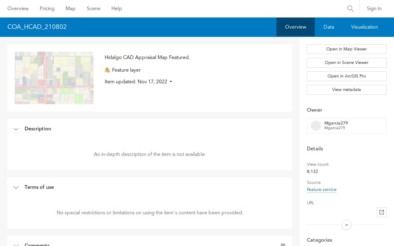 Hidalgo County street directory parcel viewer reference